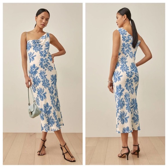 Reformation Dresses & Skirts - reformation - NWT chandelier dress slip midi asymmetrical one shoulder floral